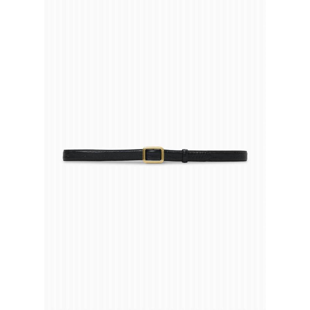 NEW LIÉ STUDIO georgia wide belt in black croc